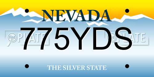 775YDS Nevada License Plate