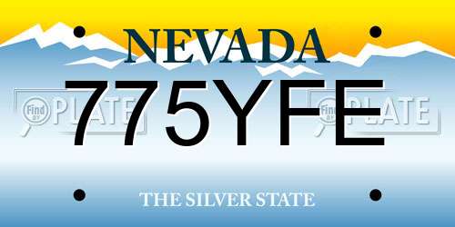 775YFE Nevada License Plate