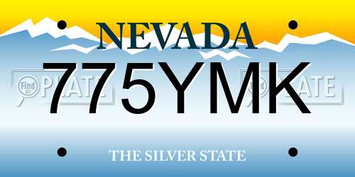 775YMK Nevada License Plate