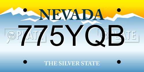 775YQB Nevada License Plate