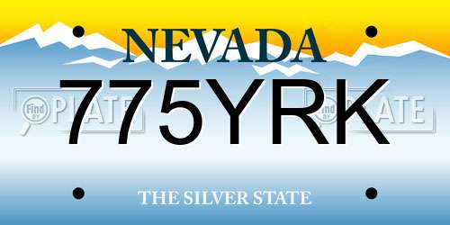 775YRK Nevada License Plate