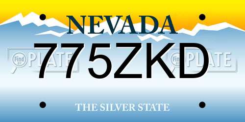 775ZKD Nevada License Plate
