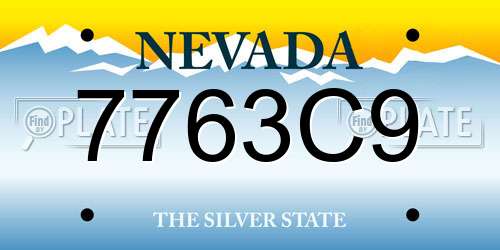 7763C9 Nevada License Plate