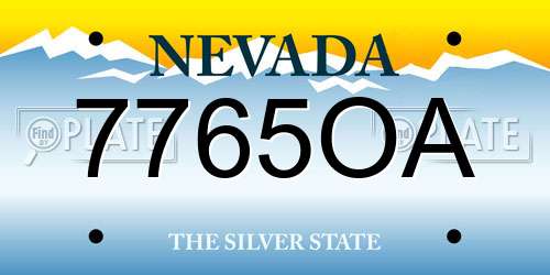 7765OA Nevada License Plate