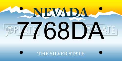 7768DA Nevada License Plate