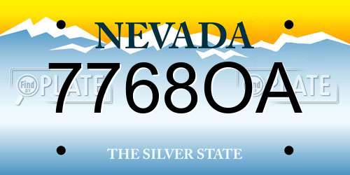 7768OA Nevada License Plate