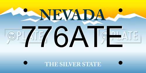 776ATE Nevada License Plate