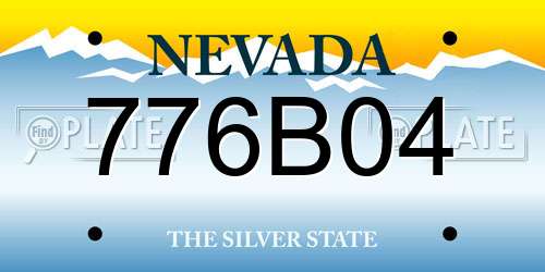 776B04 Nevada License Plate
