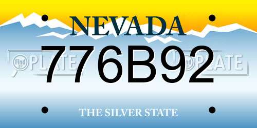 776B92 Nevada License Plate