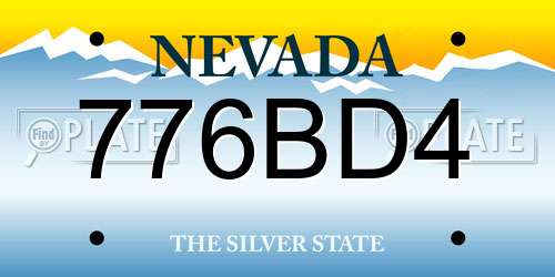 776BD4 Nevada License Plate