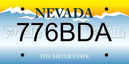 776BDA Nevada License Plate