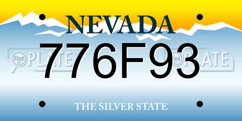 776F93 Nevada License Plate