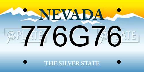 776G76 Nevada License Plate