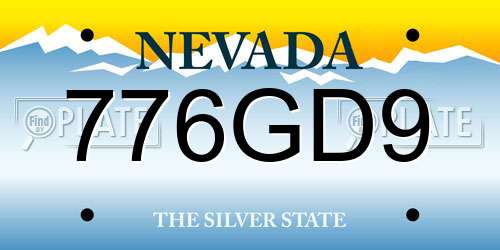 776GD9 Nevada License Plate