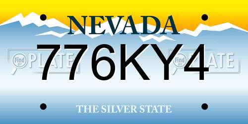 776KY4 Nevada License Plate