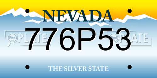 776P53 Nevada License Plate