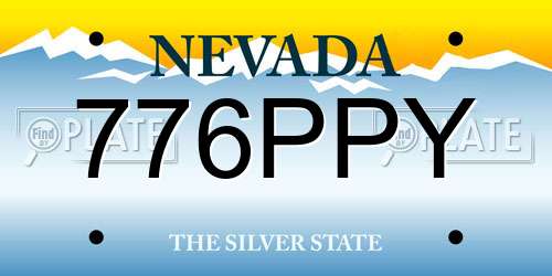 776PPY Nevada License Plate