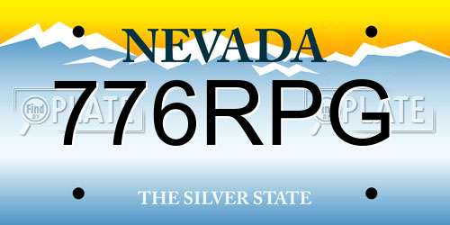 776RPG Nevada License Plate