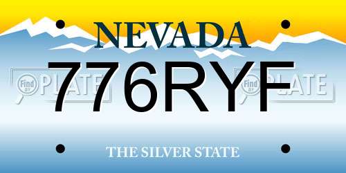 776RYF Nevada License Plate
