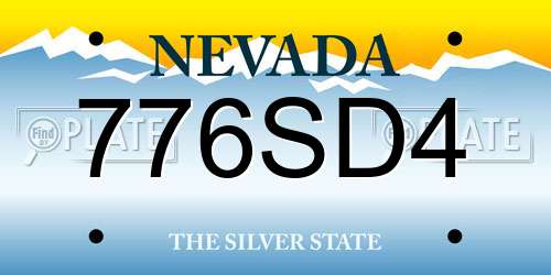 776SD4 Nevada License Plate