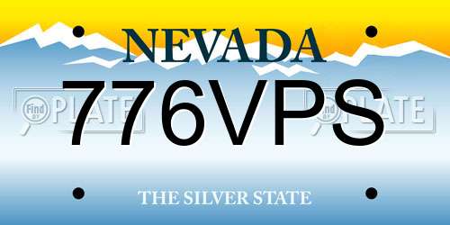 776VPS Nevada License Plate