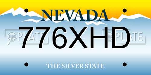 776XHD Nevada License Plate