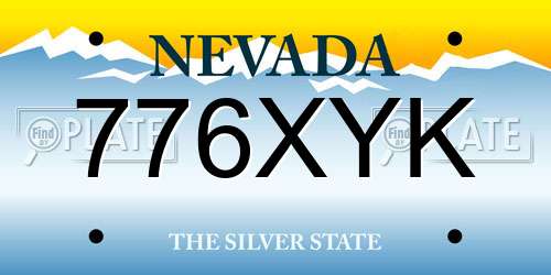 776XYK Nevada License Plate