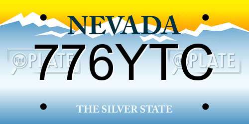 776YTC Nevada License Plate