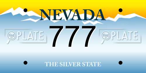 777 Nevada License Plate