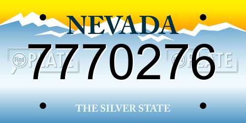 7770276 Nevada License Plate