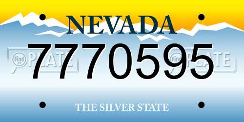 7770595 Nevada License Plate