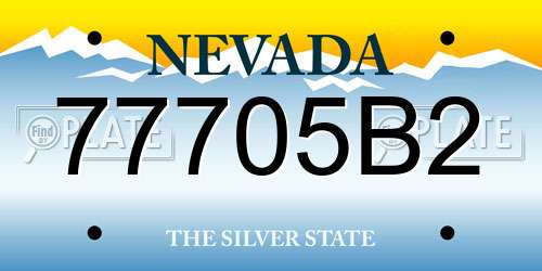 77705B2 Nevada License Plate
