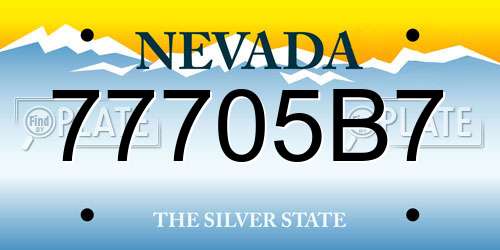 77705B7 Nevada License Plate