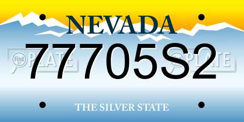 77705S2 Nevada License Plate