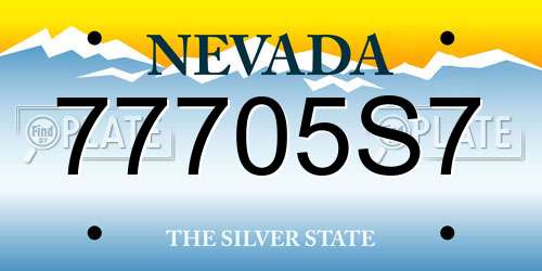 77705S7 Nevada License Plate