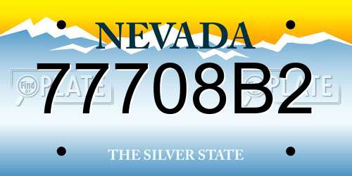 77708B2 Nevada License Plate