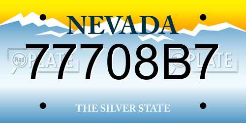 77708B7 Nevada License Plate
