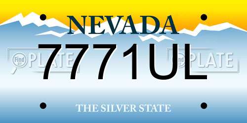 7771UL Nevada License Plate