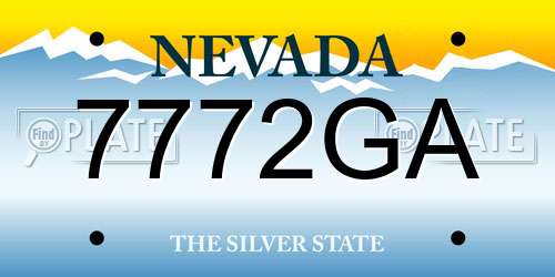 7772GA Nevada License Plate