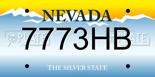 7773HB Nevada License Plate
