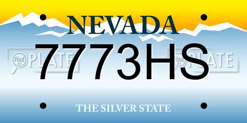 7773HS Nevada License Plate