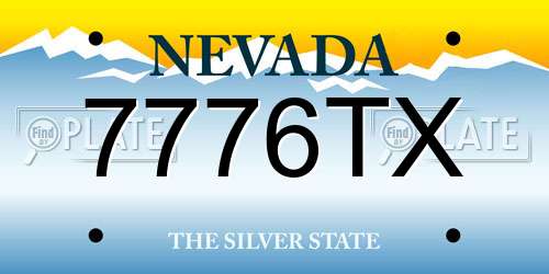 7776TX Nevada License Plate