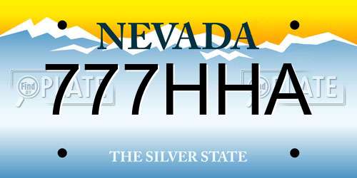777HHA Nevada License Plate
