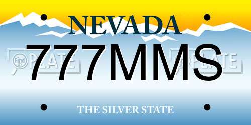 777MMS Nevada License Plate