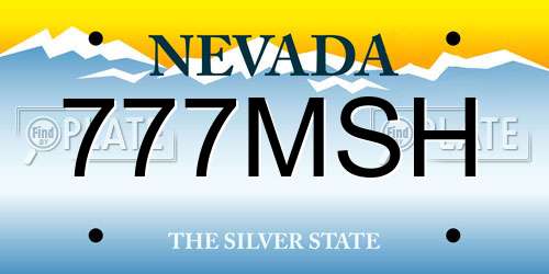 777MSH Nevada License Plate