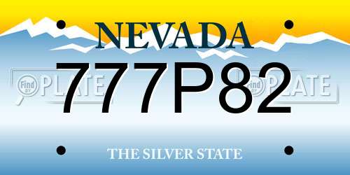 777P82 Nevada License Plate