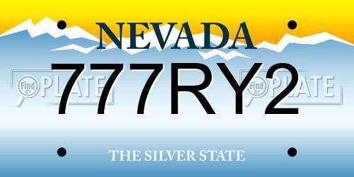 777RY2 Nevada License Plate