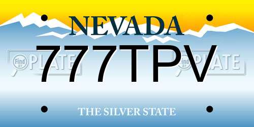 777TPV Nevada License Plate