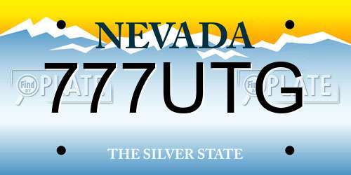 777UTG Nevada License Plate