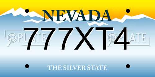 777XT4 Nevada License Plate